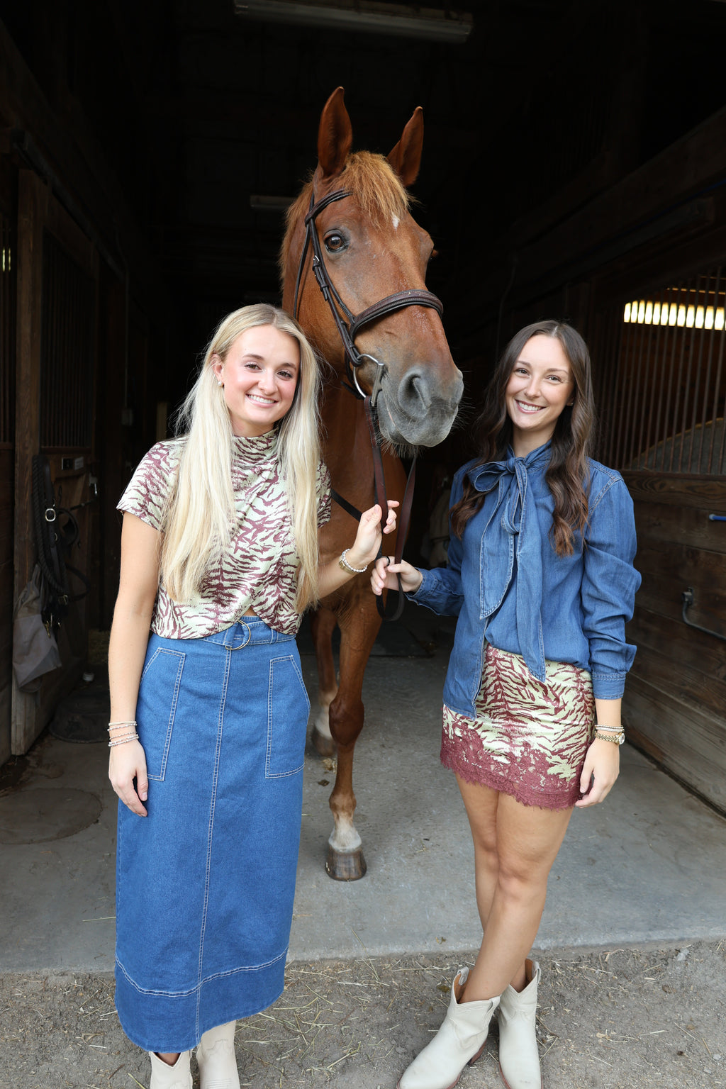 Cammy Denim Tie Top
