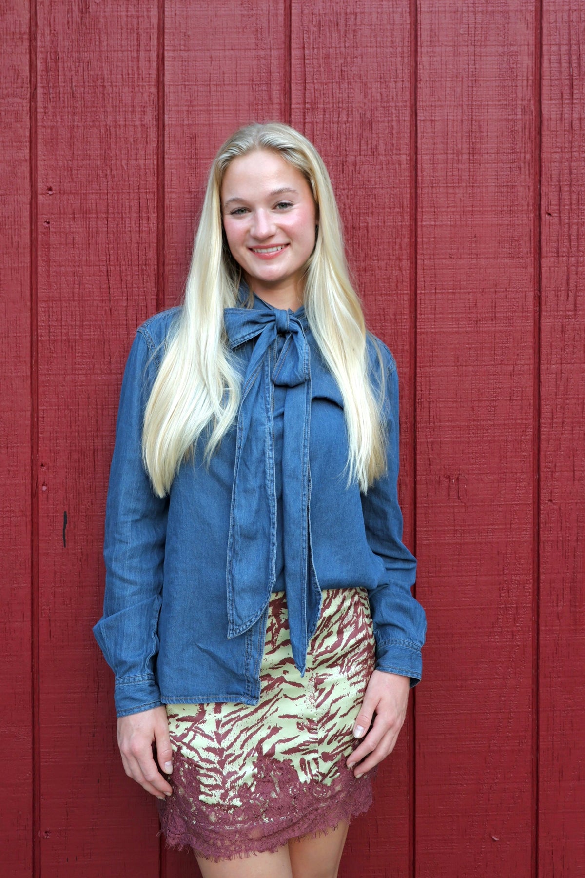 Cammy Denim Tie Top